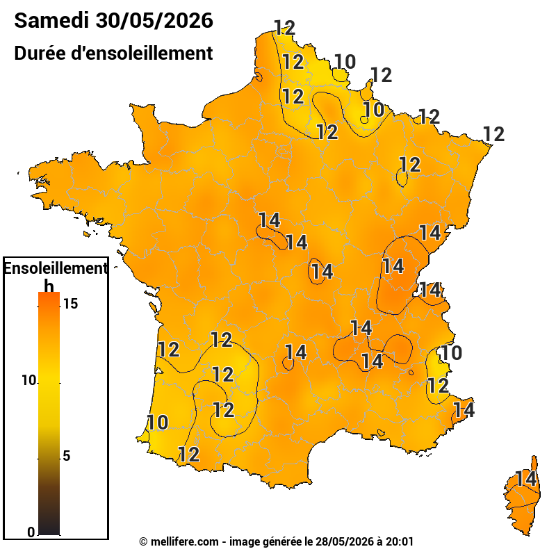 Prévision ensoleillement 28/05