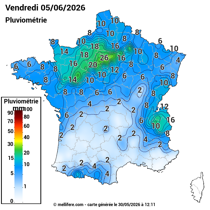 Prévision Pluviométrie 05/06