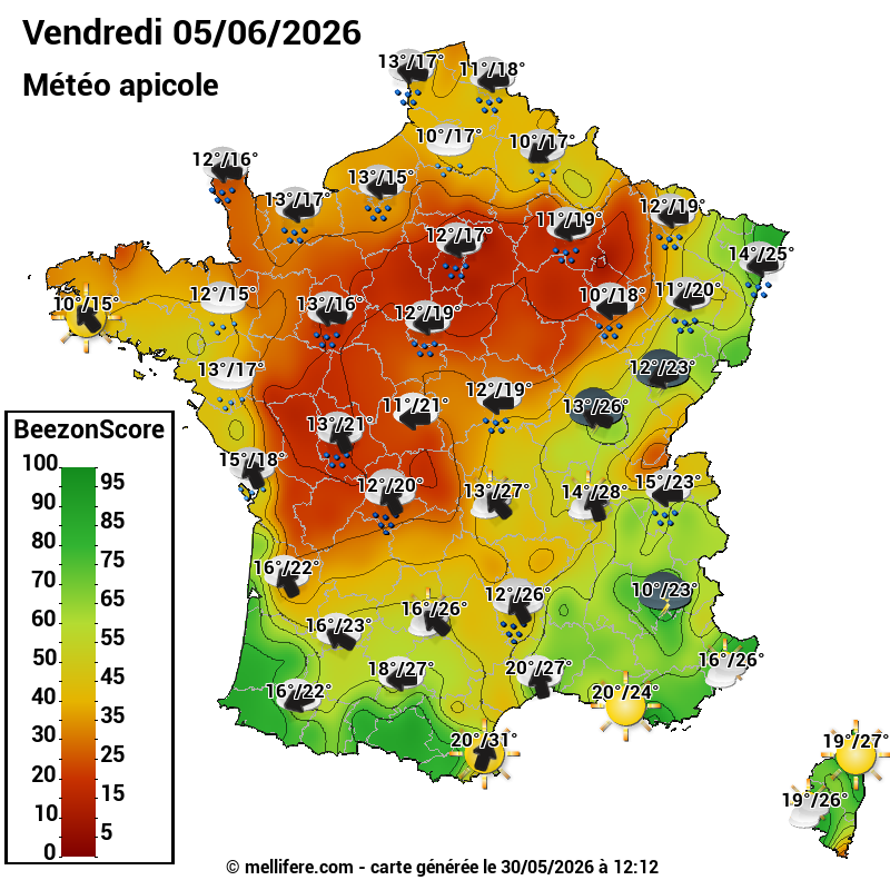 Carte des scores abeilles 05/06
