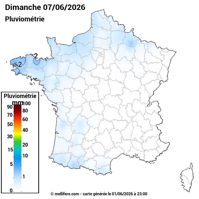 Prévision Pluviométrie 07/06