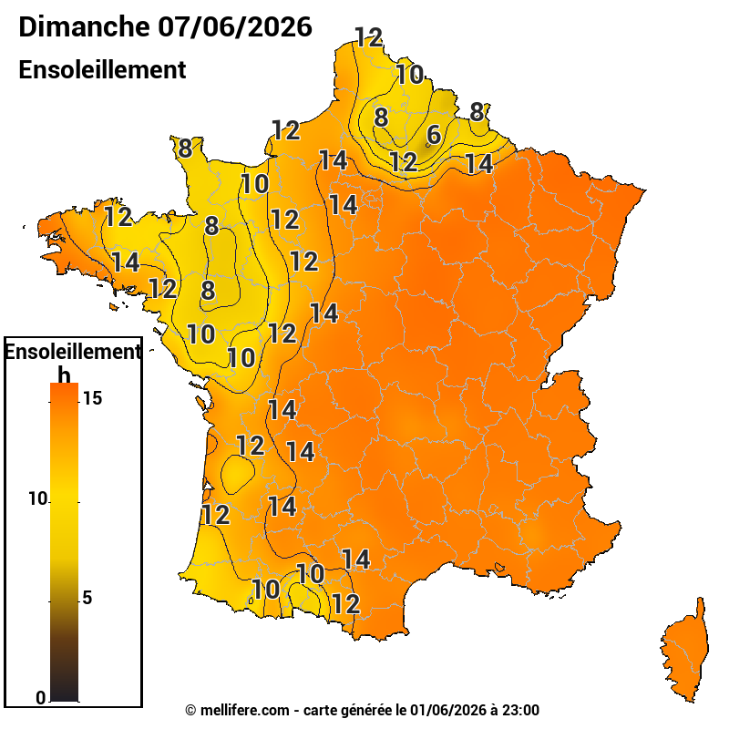 Prévision ensoleillement 01/06