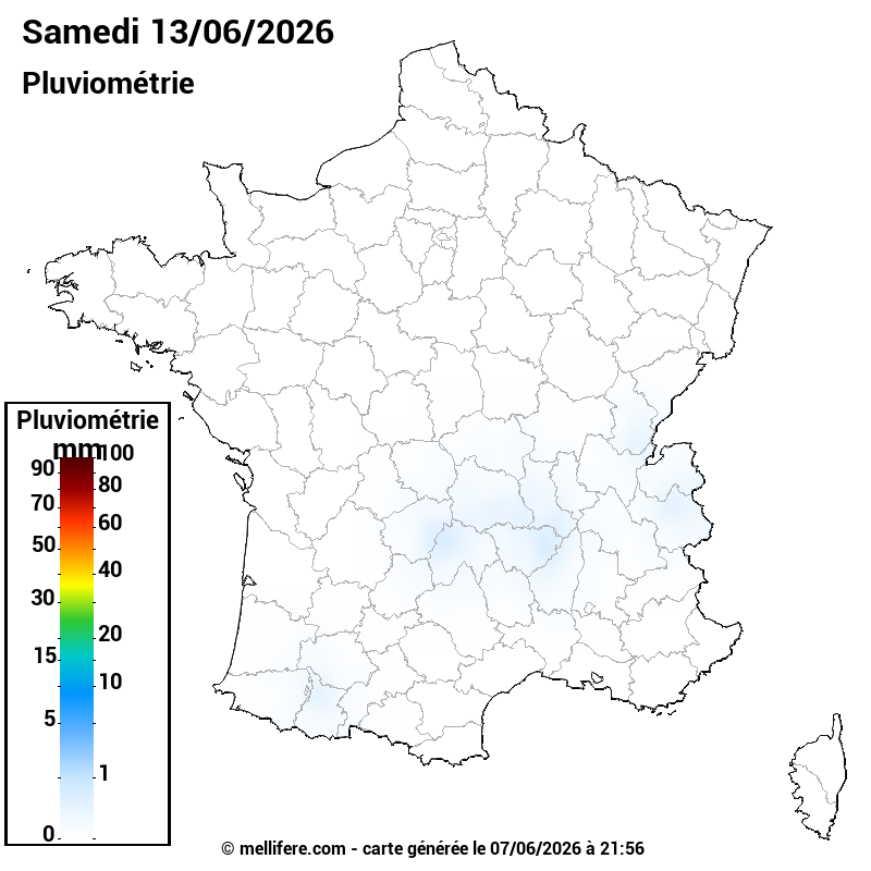 Prévision Pluviométrie 13/06