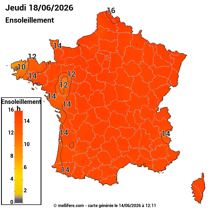 Prévision ensoleillement 14/06