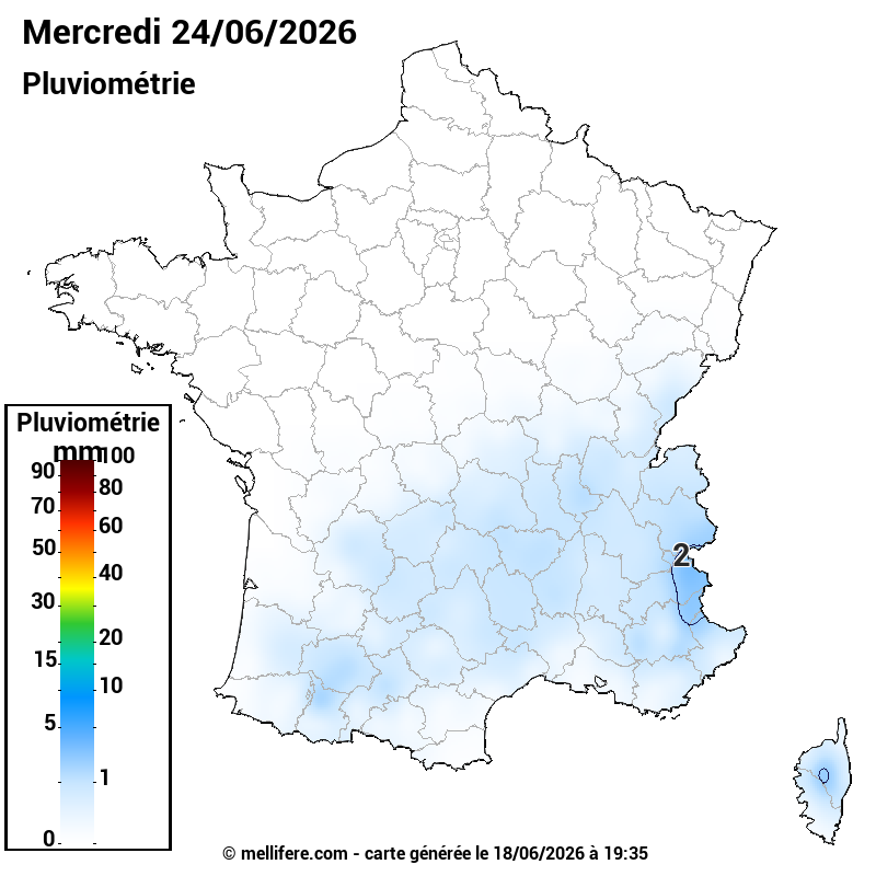 Prévision Pluviométrie 24/06