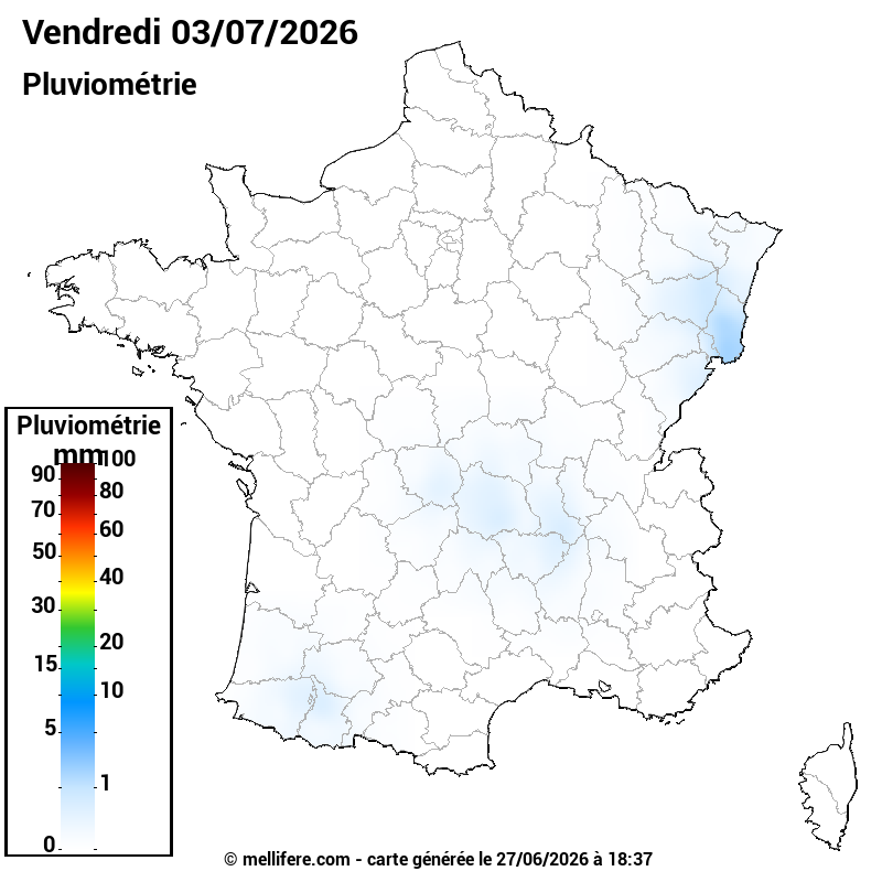 Prévision Pluviométrie 03/07
