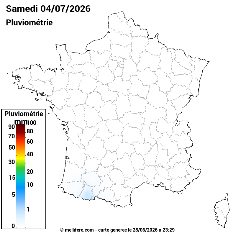 Prévision Pluviométrie 04/07