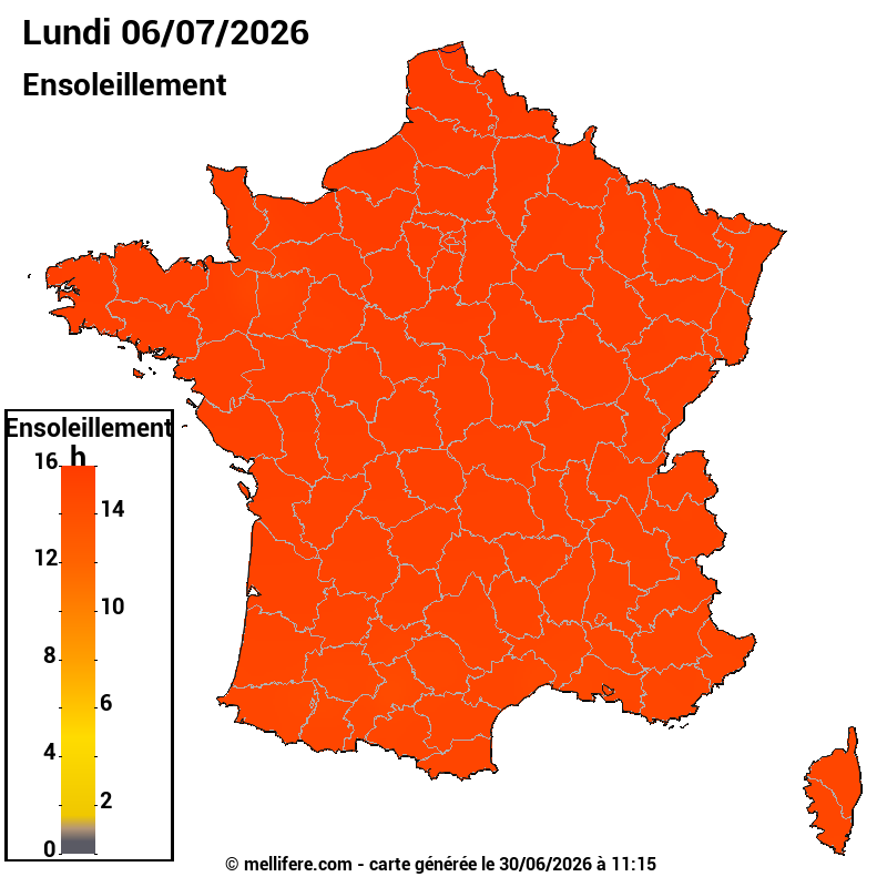 Prévision ensoleillement 30/06