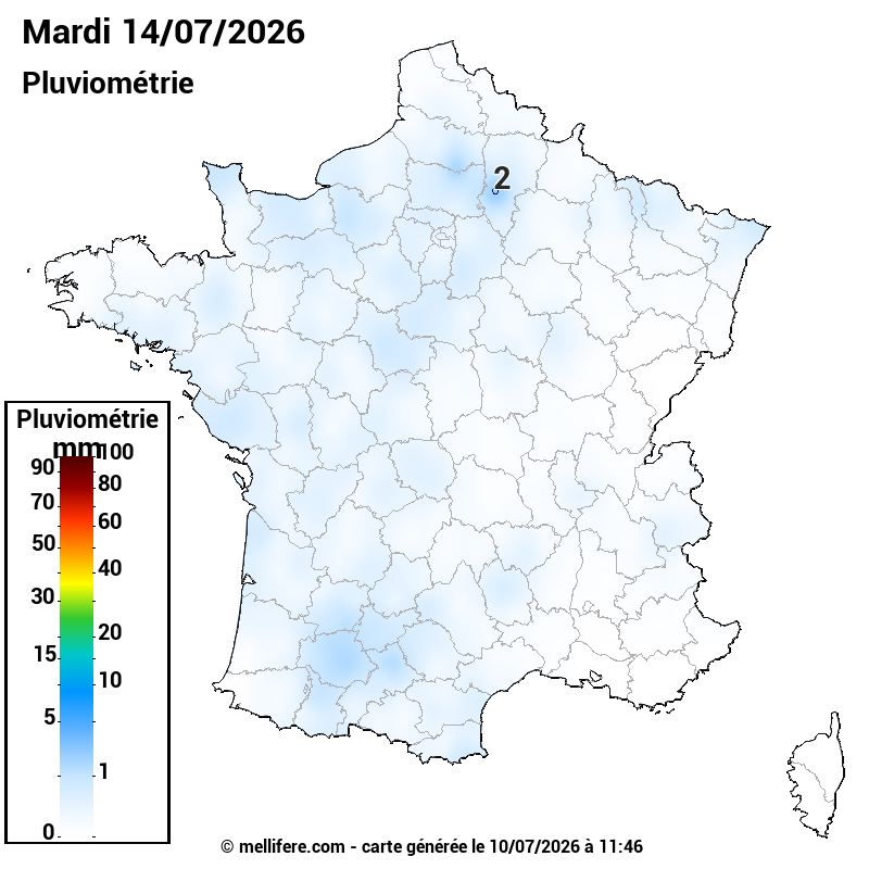 Prévision Pluviométrie 14/07