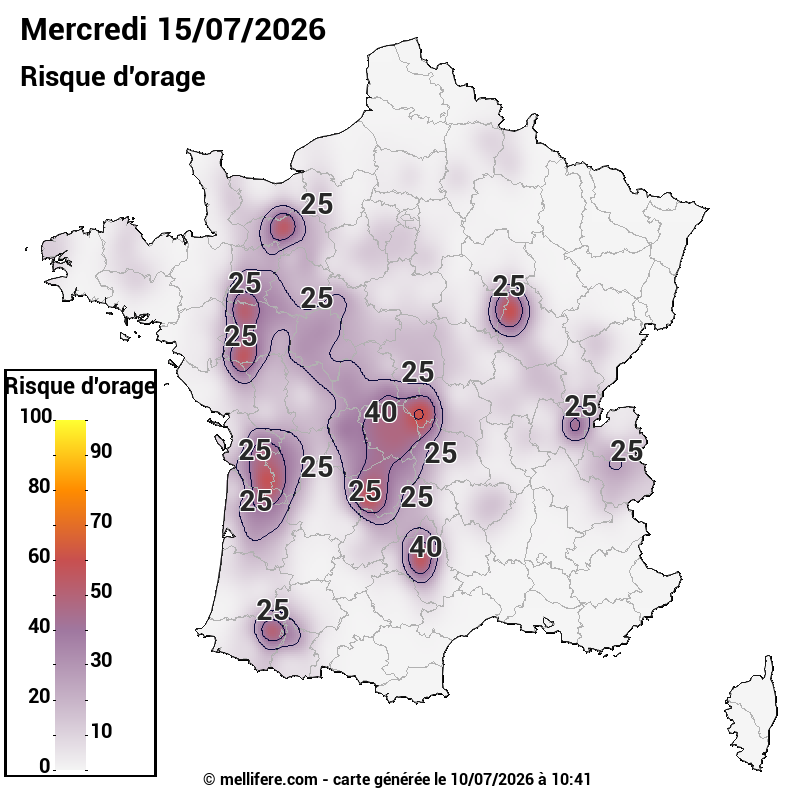 Prévision risques orage 10/07