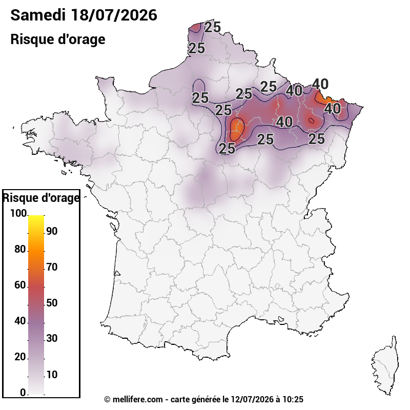 Prévision risques orage 12/07