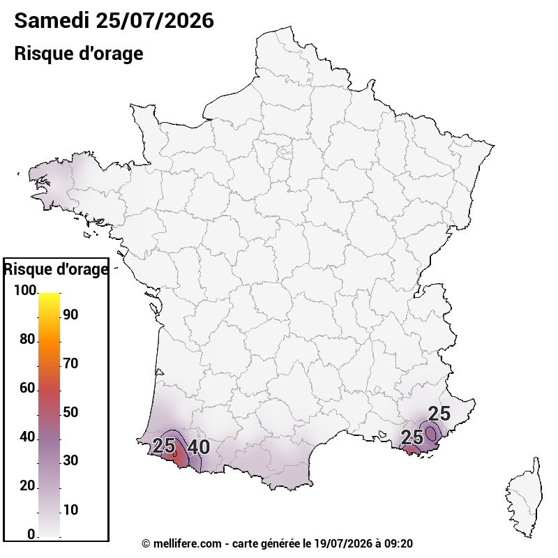 Prévision risques orage 19/07
