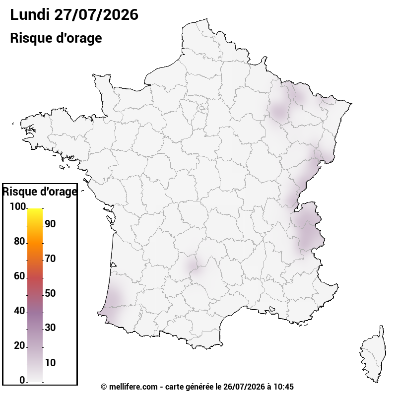Prévision risques orage 27/07