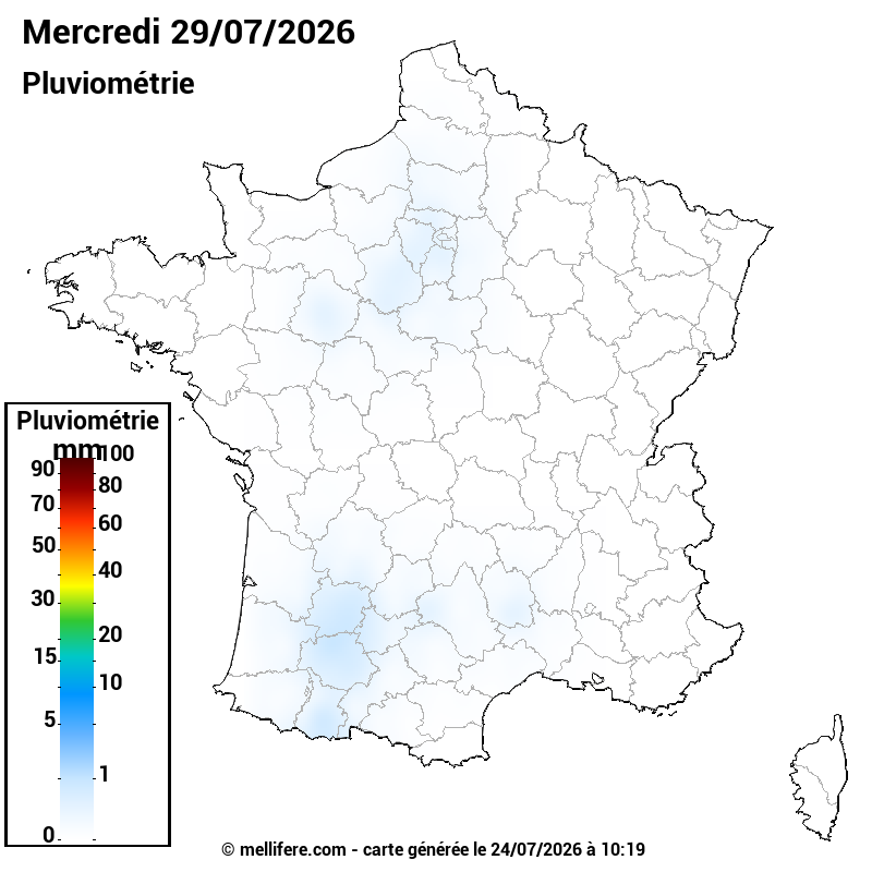 Prévision Pluviométrie 29/07