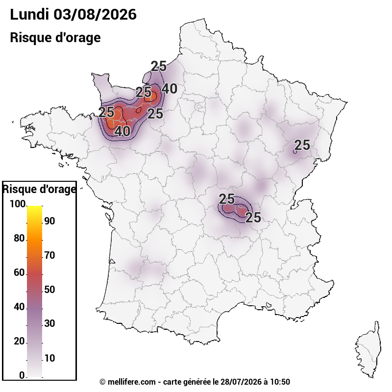 Prévision risques orage 28/07