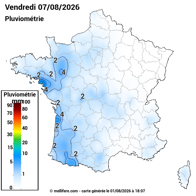 Prévision Pluviométrie 07/08
