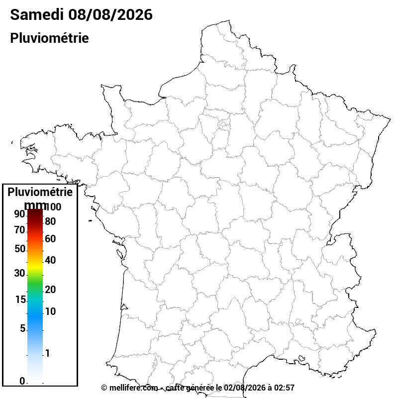 Prévision Pluviométrie 08/08