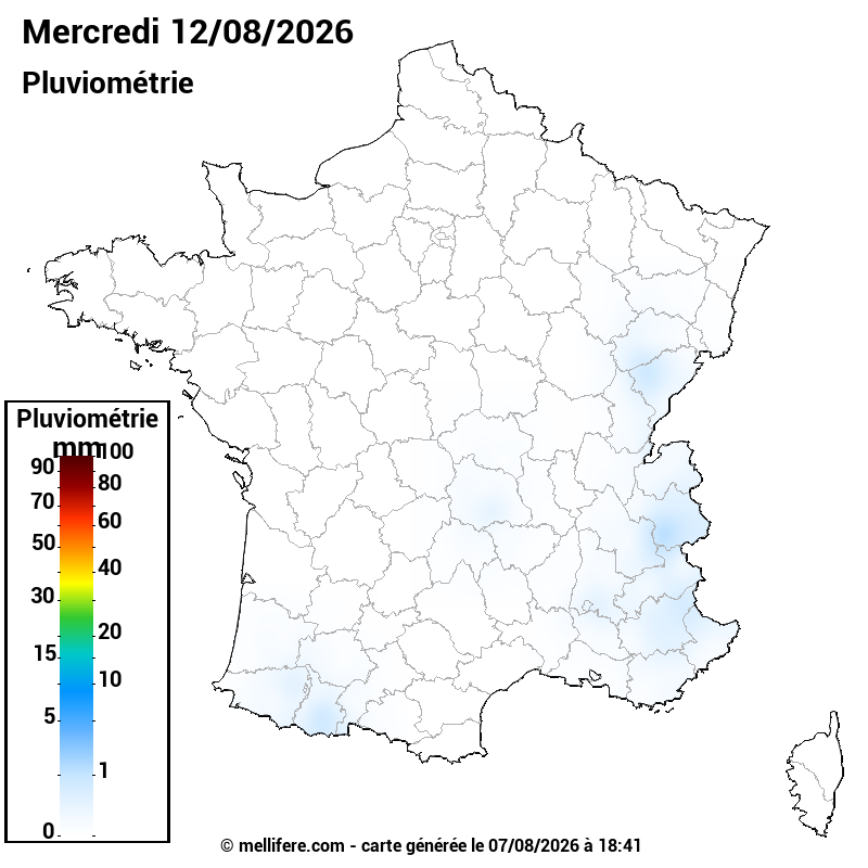 Prévision Pluviométrie 12/08