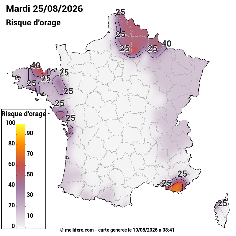 Prévision risques orage 19/08