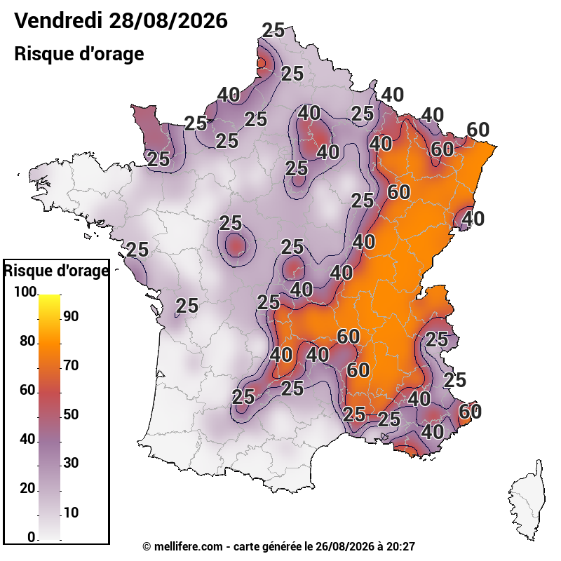 Prévision risques orage 28/08