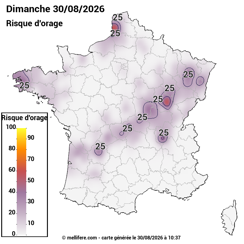 Prévision risques orage 30/08