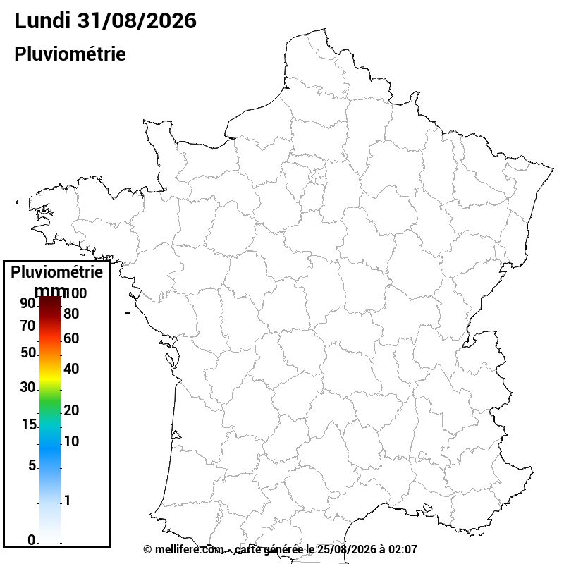 Prévision Pluviométrie 31/08