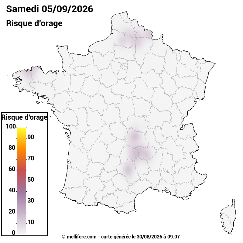 Prévision risques orage 30/08