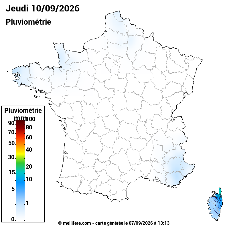 Prévision Pluviométrie 10/09