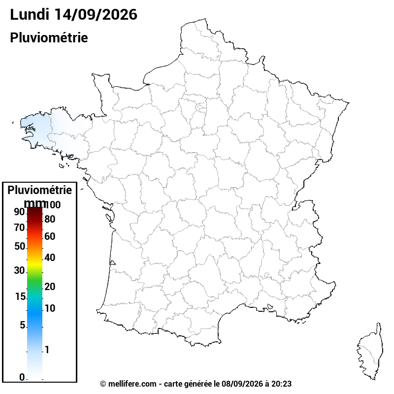 Prévision Pluviométrie 14/09