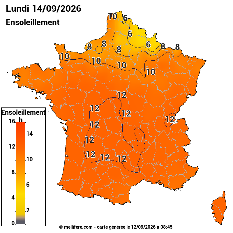 Prévision ensoleillement 14/09