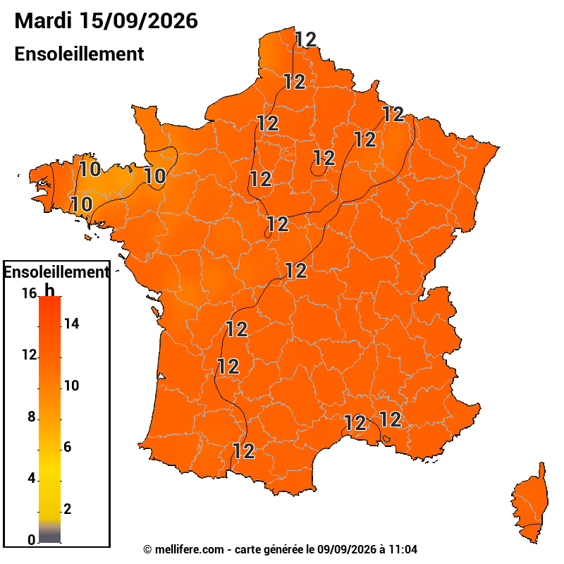 Prévision ensoleillement 10/09