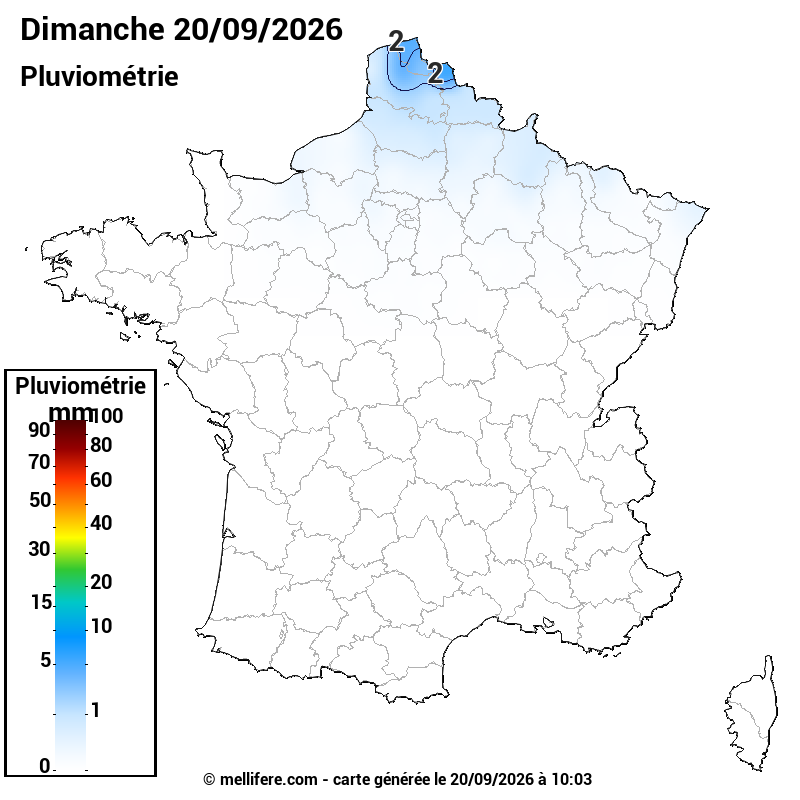 Prévision Pluviométrie 20/09
