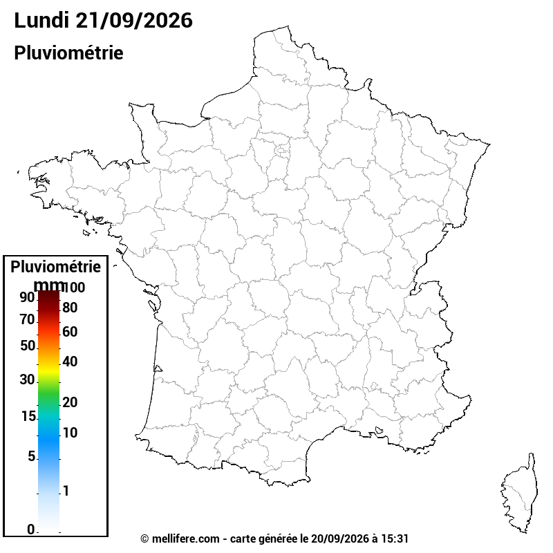 Prévision Pluviométrie 21/09