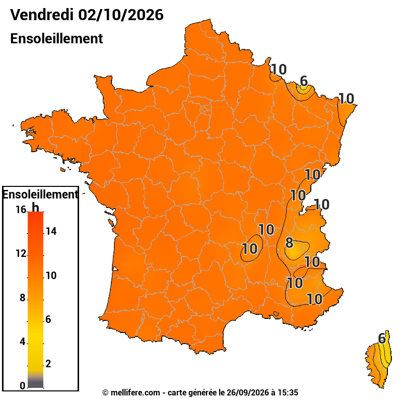 Prévision ensoleillement 26/09