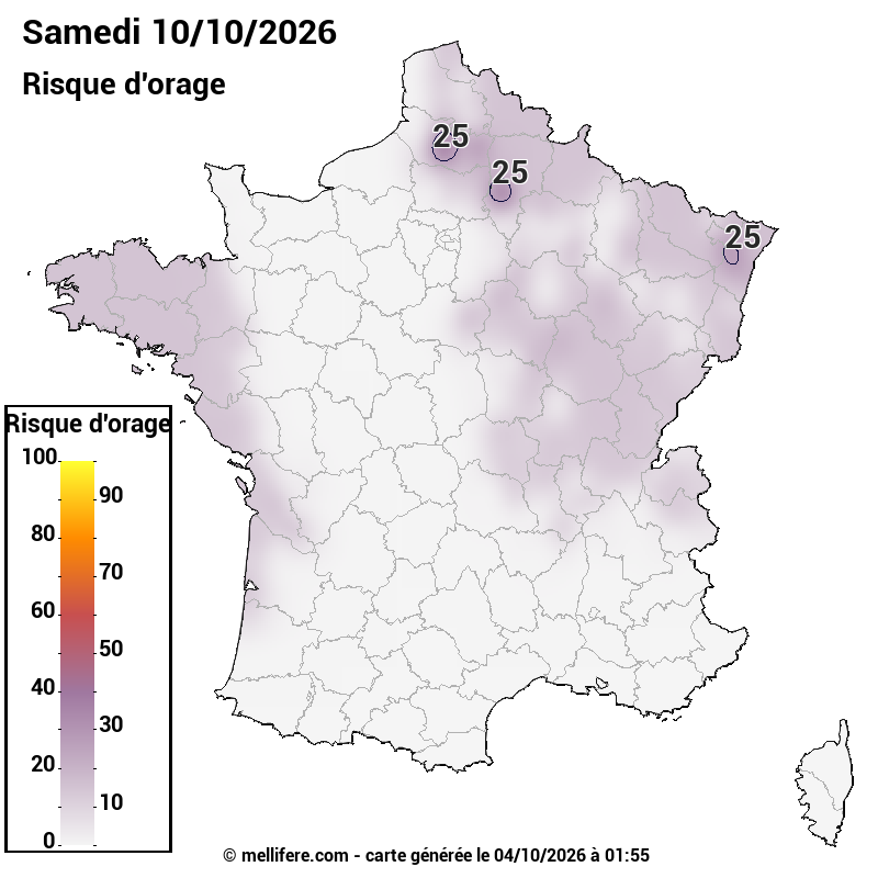 Prévision risques orage 04/10