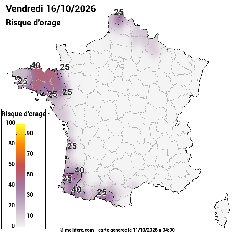 Prévision risques orage 11/10