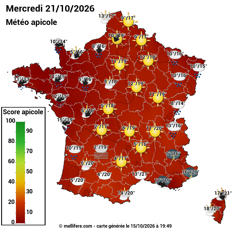 Carte des scores abeilles 21/10