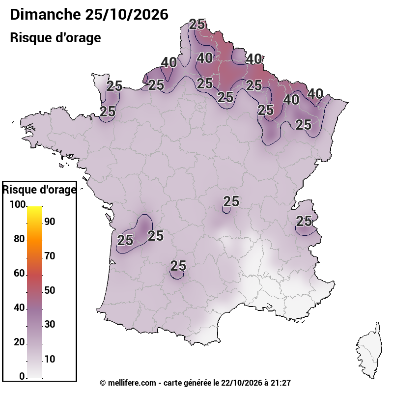 Prévision risques orage 22/10