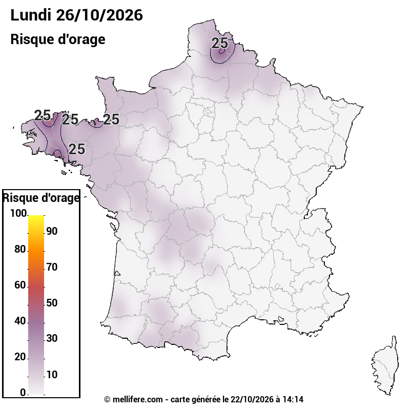 Prévision risques orage 22/10