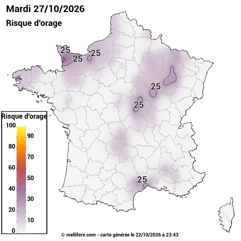 Prévision risques orage 22/10
