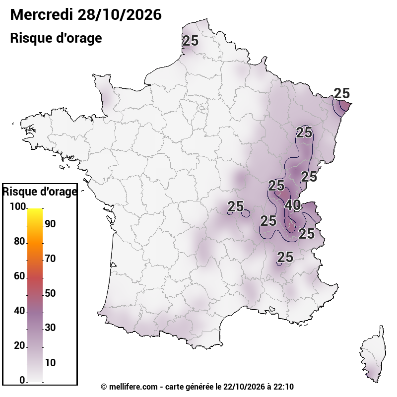 Prévision risques orage 22/10