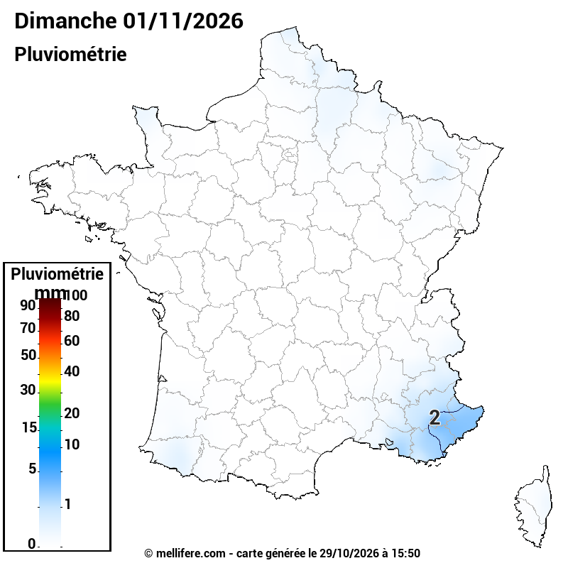 Prévision Pluviométrie 01/11