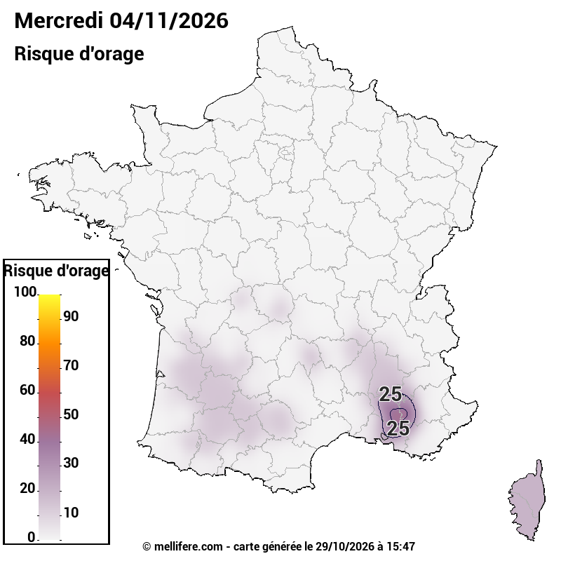 Prévision risques orage 29/10
