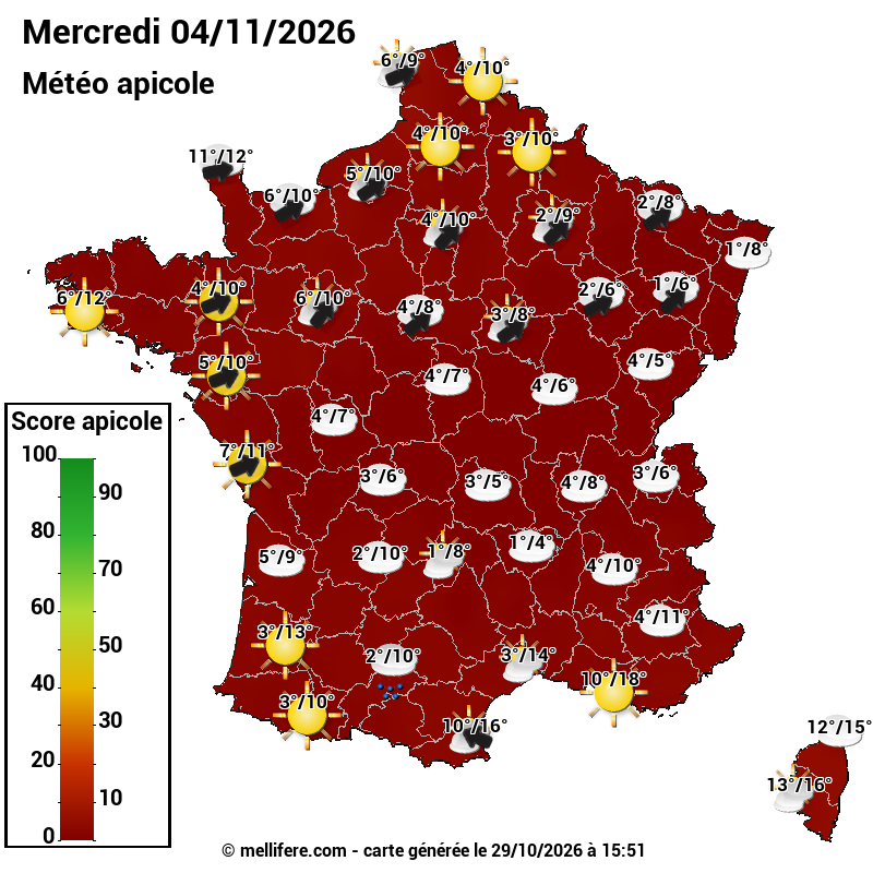 Carte des scores abeilles 04/11